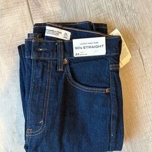 Abercrombie & Fitch Men's Dark Blue Straight Jeans